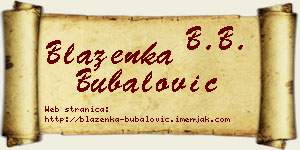 Blaženka Bubalović vizit kartica